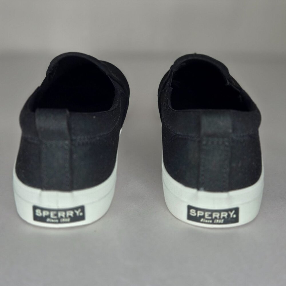 Sperry Women's Crest Slip-On Perforated Black Sneakers - Picture 4 of 7